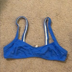 Solid and striped bikini top